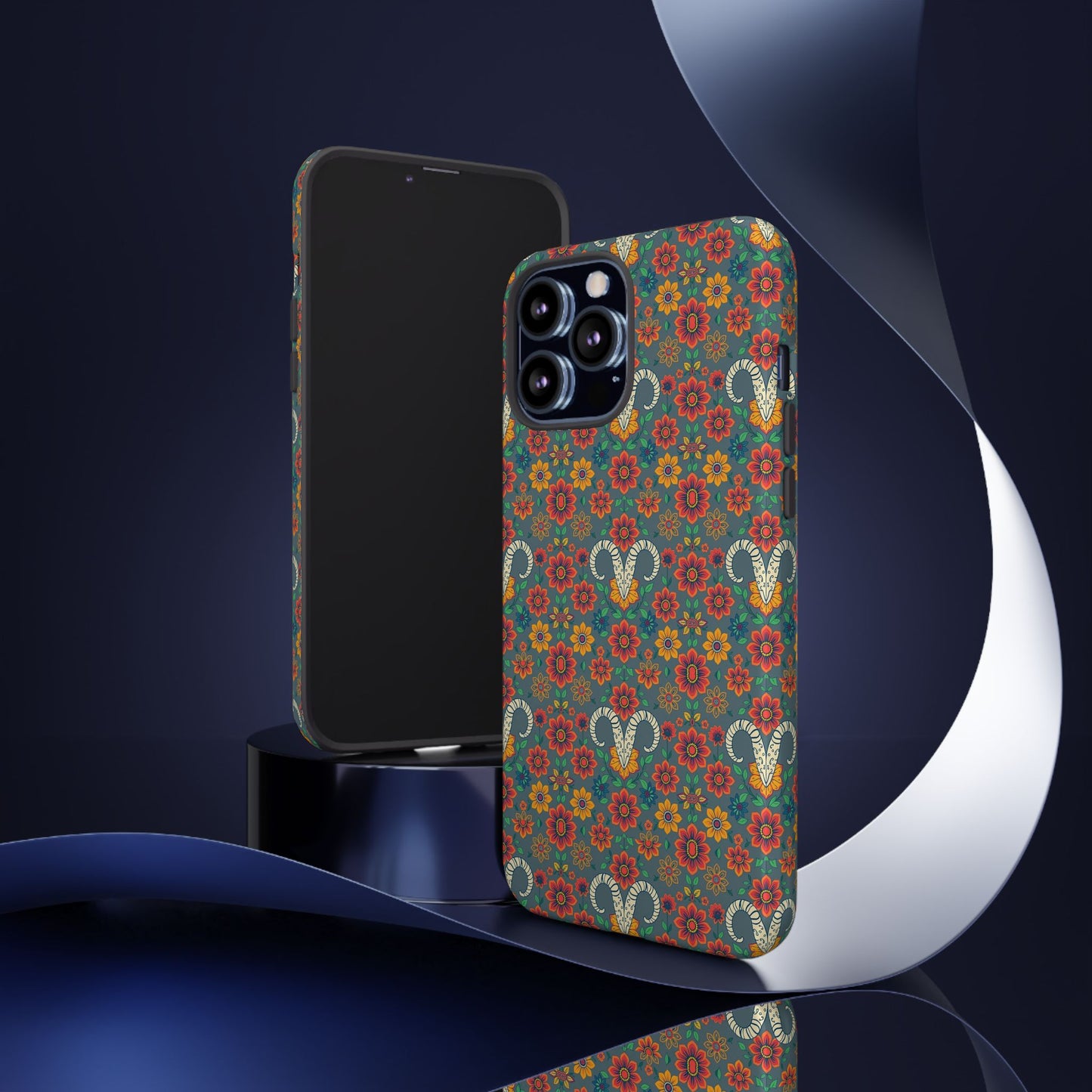 Tough Cases, Aries, Zodiac v3, Flower Pattern