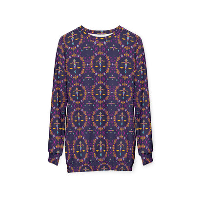 Unisex Sweatshirt (AOP), Libra, Zodiac v4, Jewel Pattern