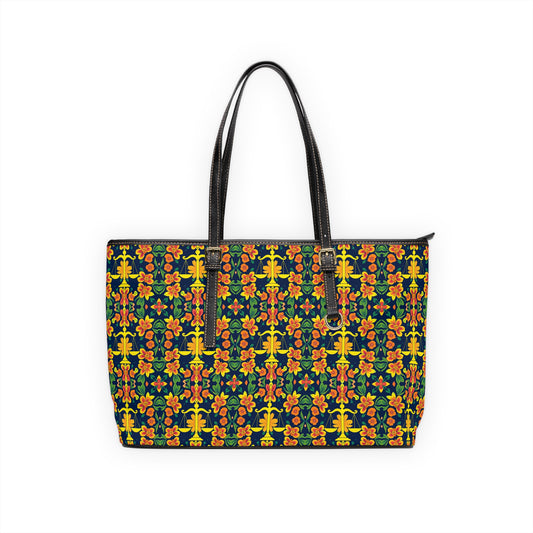 Leather Shoulder Bag, Libra, Zodiac, Flower Pattern