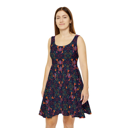 Women's Skater Dress, AOP, Zodiac, Scorpio, Pattern