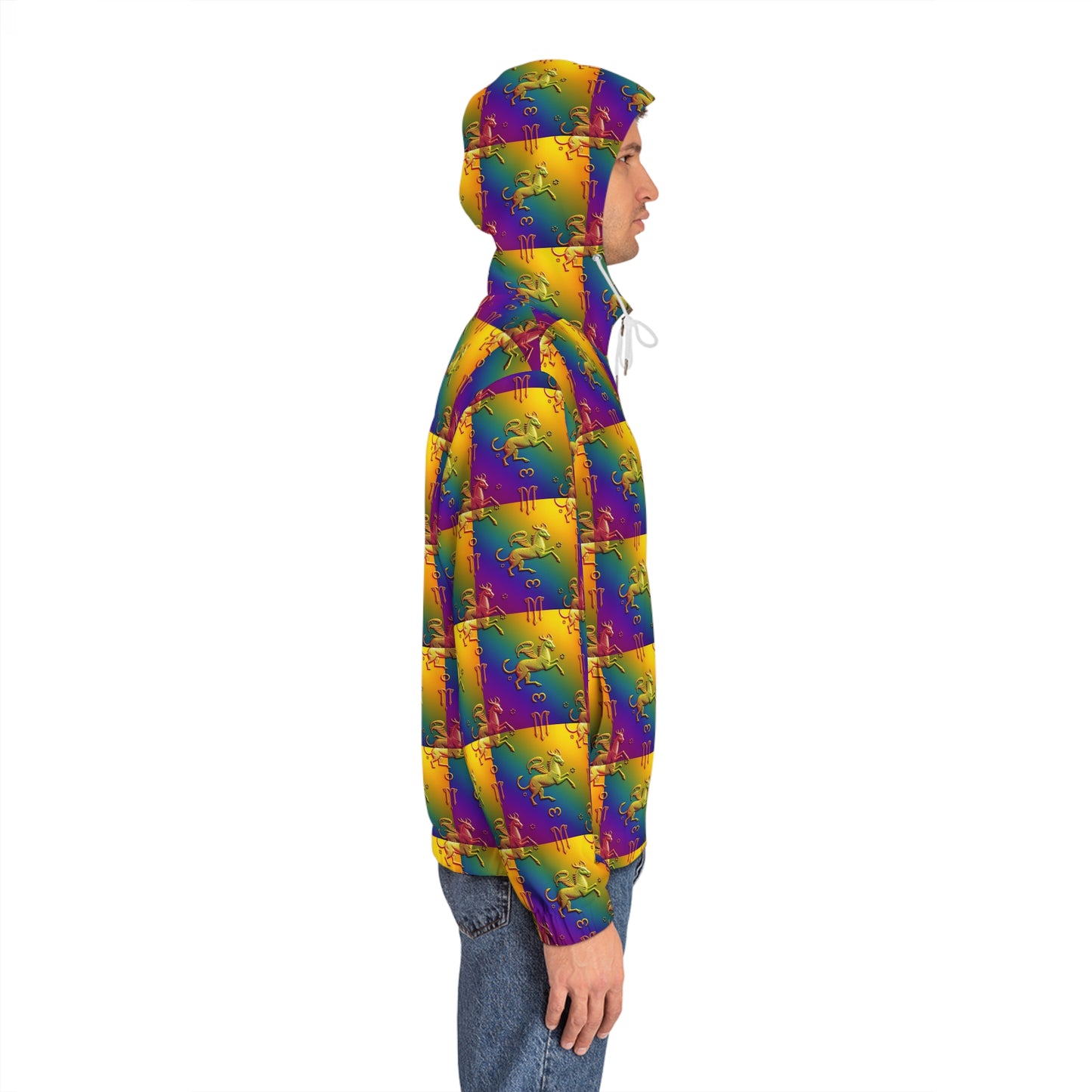 Full-Zip Hoodie (AOP), Virgo, Zodiac, Pattern