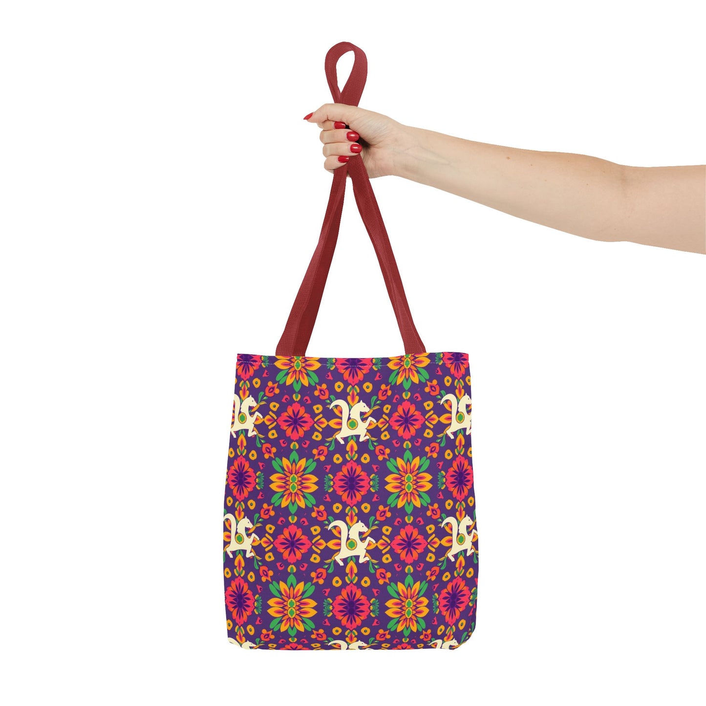 Tote Bag (AOP), Aquarius, Zodiac v2, Flower Pattern