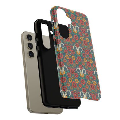 Tough Cases, Aries, Zodiac v3, Flower Pattern