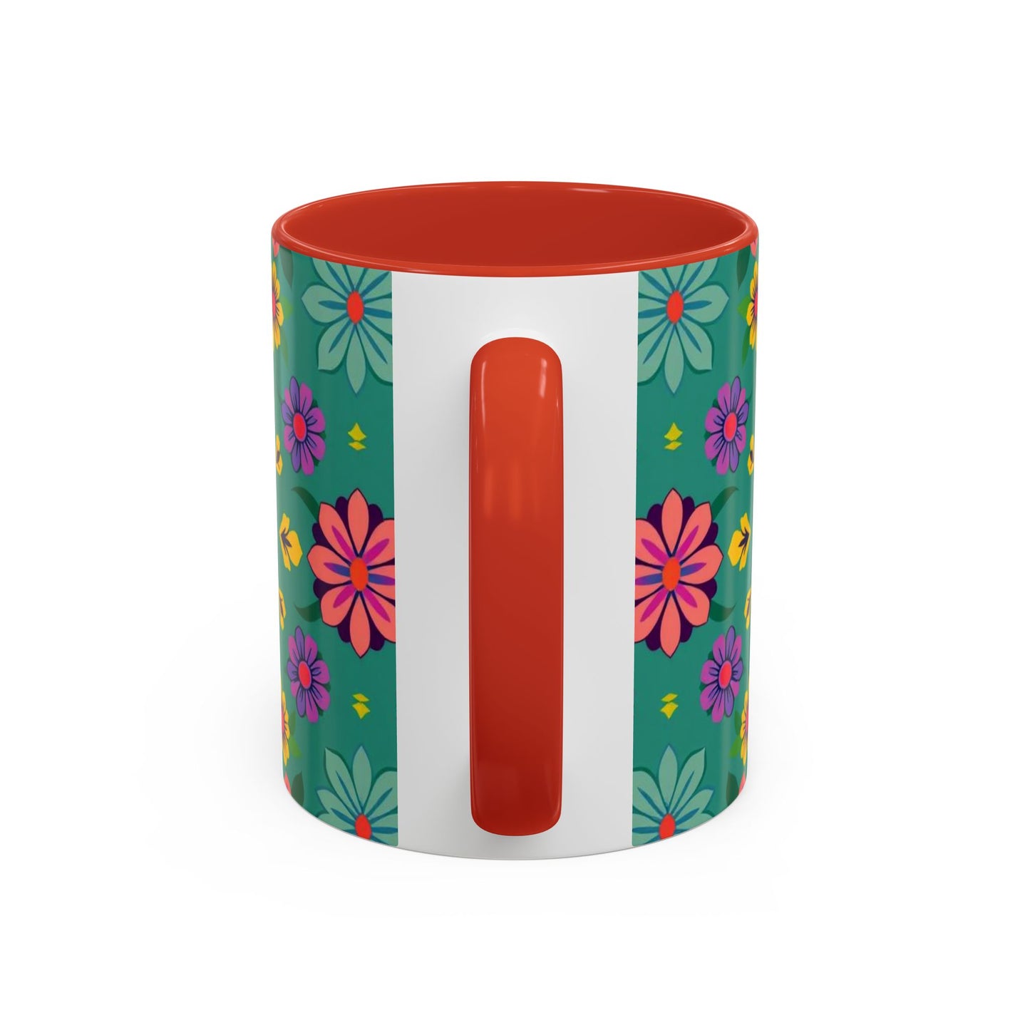 Accent Coffee Mug, Aquarius, Zodiac v3, Flower Pattern, (11, 15oz)