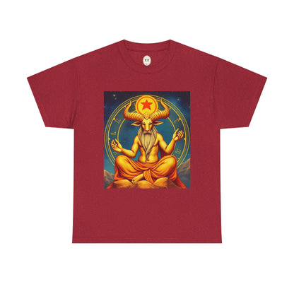 Unisex Heavy Cotton T-Shirt, Meditating Bull, Taurus Zodiac Design