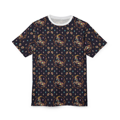 Unisex Cut & Sew T-Shirt, (AOP), Capricorn, Zodiac, Jewels Pattern
