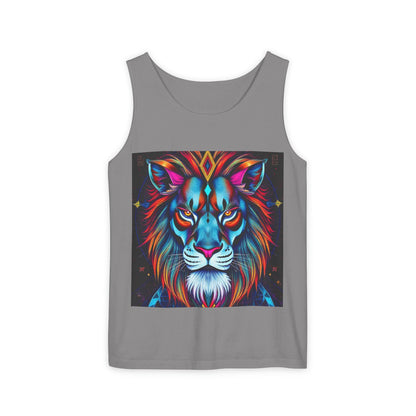 Unisex Garment-Dyed, Tank Top, Leo, Pop Art v1, 100% US cotton