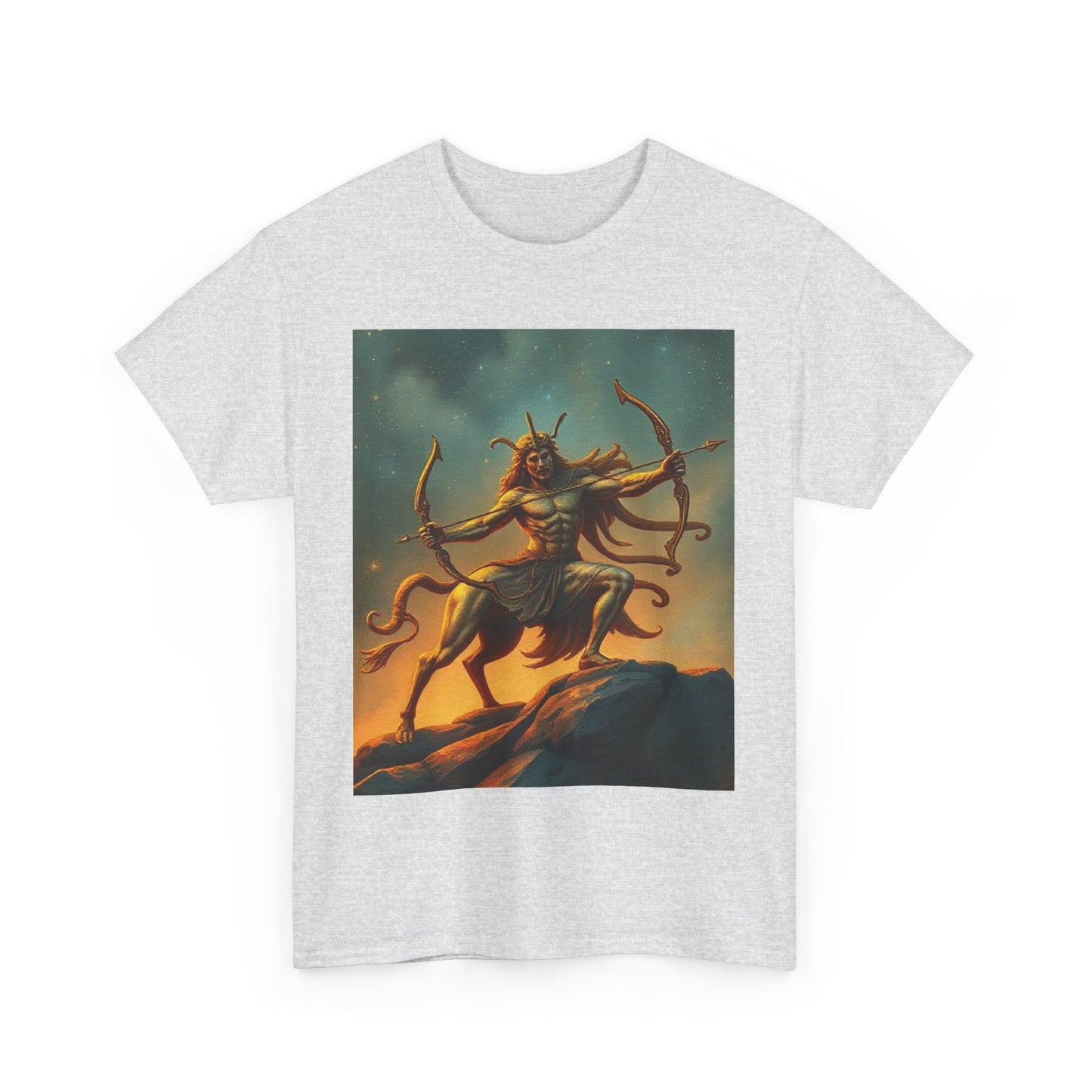 Unisex Heavy Cotton T-Shirt, Arrow Centaur v1, Sagittarius Zodiac Design