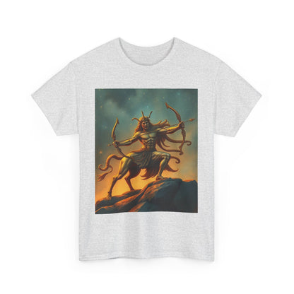 Unisex Heavy Cotton T-Shirt, Arrow Centaur v1, Sagittarius Zodiac Design