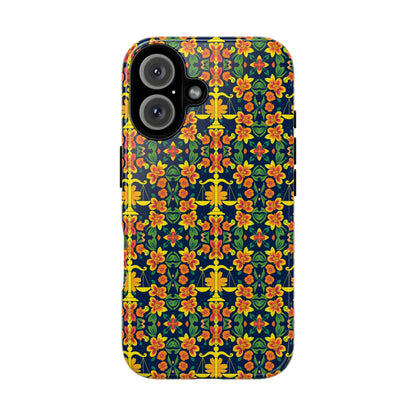 Tough Cases, Libra, Zodiac v3, Flower Pattern