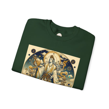 Unisex Heavy Blend™ Crewneck Sweatshirt, Anime Capricorn God,  Zodiac Design