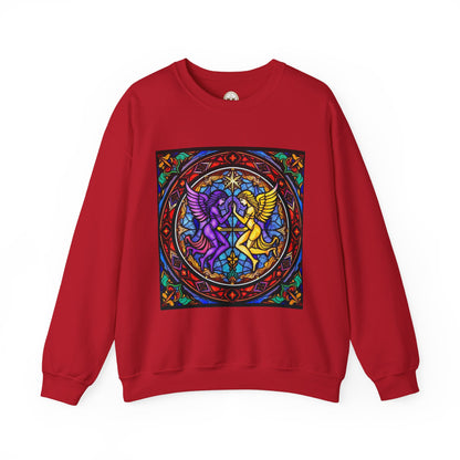 Unisex Heavy Blend™ Crewneck Sweatshirt, Glass, Gemini Zodiac Design