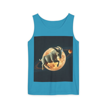 Unisex Garment-Dyed, Tank Top, Taurus Design, Planet Animal, 100% US cotton