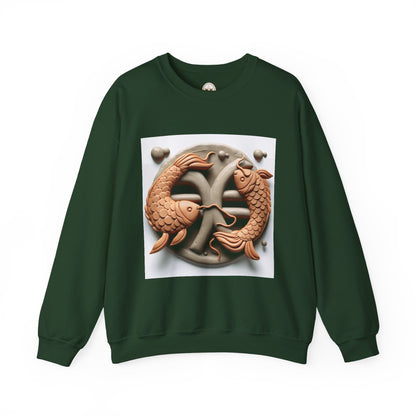 Unisex Heavy Blend™ Crewneck Sweatshirt,Two Fishes  Pisces Zodiac Design