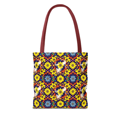 Tote Bag (AOP), Aquarius, Zodiac v1, Flower Pattern