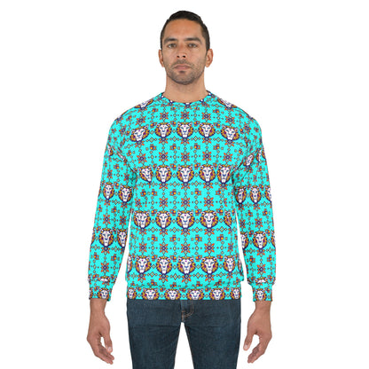 Unisex Sweatshirt (AOP), Leo, Zodiac, Jewel Pattern