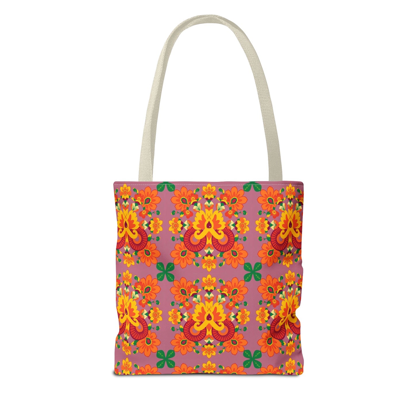 Tote Bag (AOP), Aries, Zodiac v1, Flower Pattern