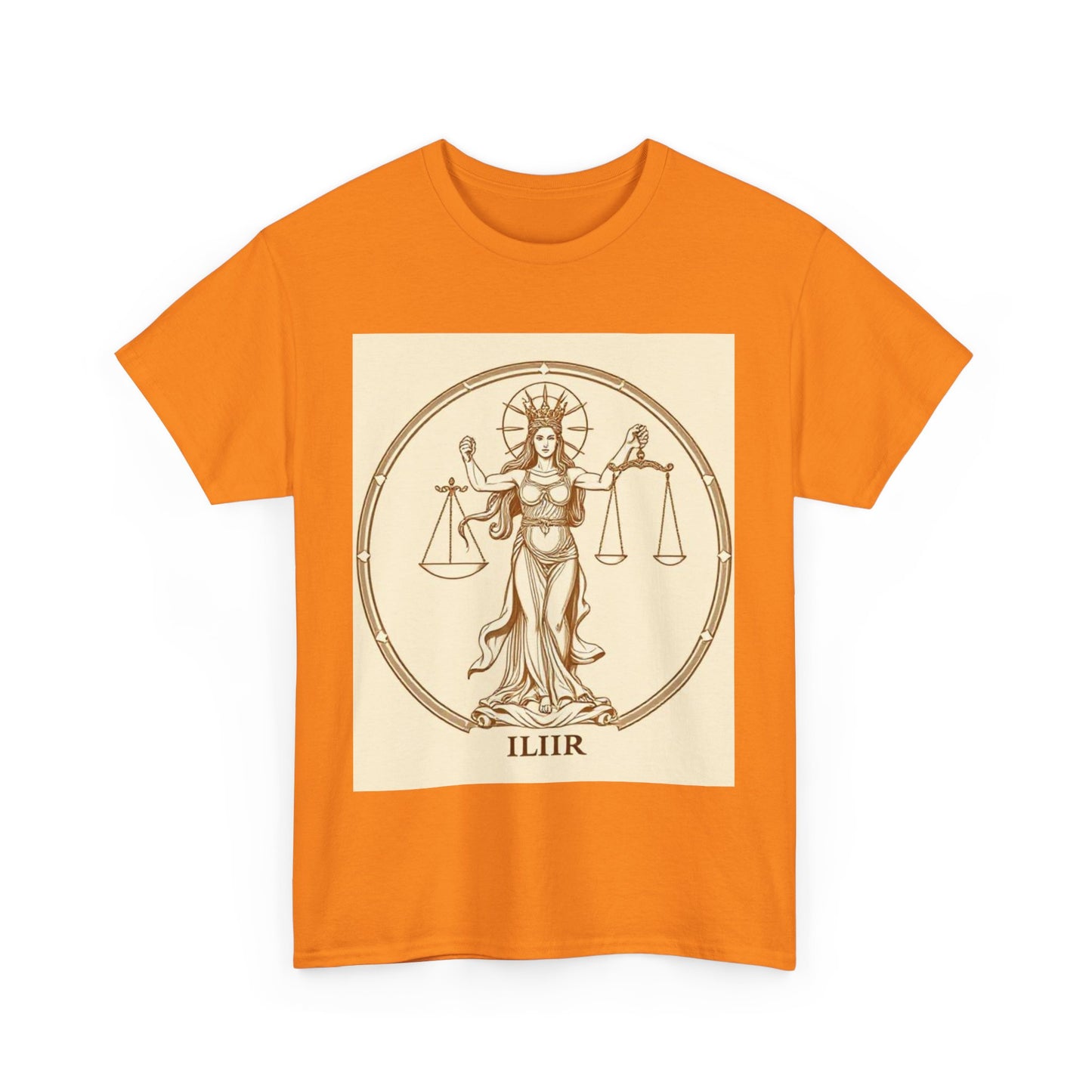 Unisex Heavy Cotton T-Shirt, Libra Goddess, Zodiac Design