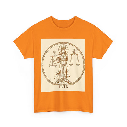 Unisex Heavy Cotton T-Shirt, Libra Goddess, Zodiac Design