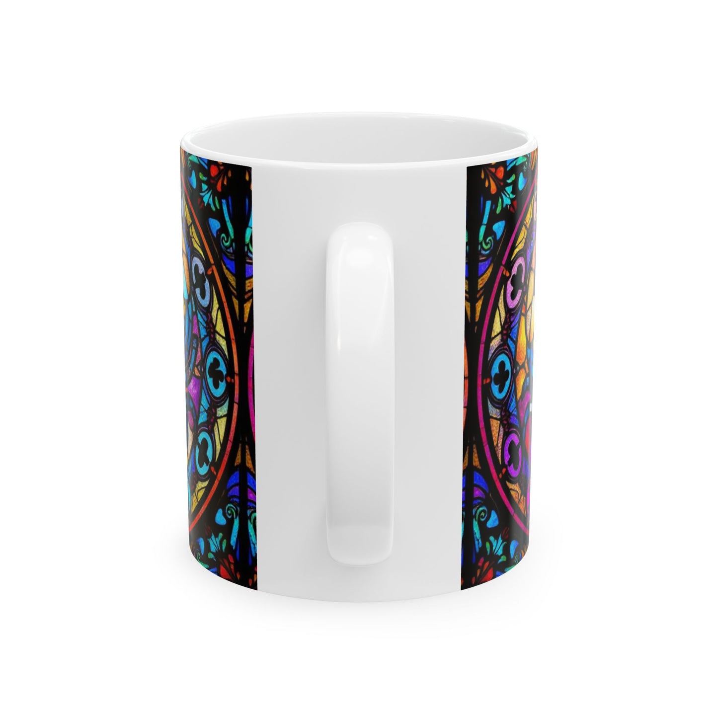 Ceramic Mug, (11oz, 15oz), Ceramic Coffee Mug, AOP, Glass Design v1, Cancer Zodiac
