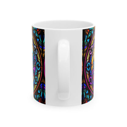 Ceramic Mug, (11oz, 15oz), Ceramic Coffee Mug, AOP, Glass Design v1, Cancer Zodiac