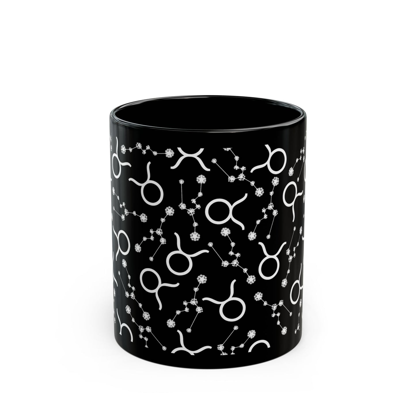 Zodiac 11oz Black Mug Taurus Zodiac Sign