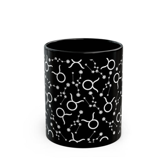 Zodiac 11oz Black Mug Taurus Zodiac Sign