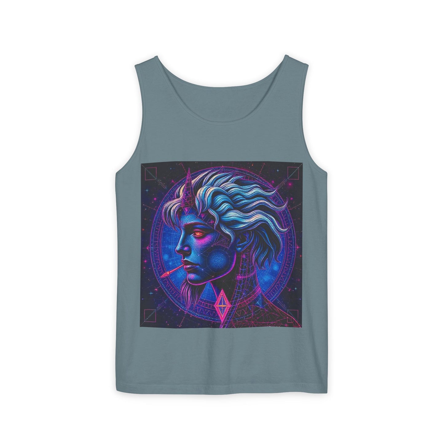 Unisex Garment-Dyed, Tank Top, Gemini, Pop Art v1, 100% US cotton