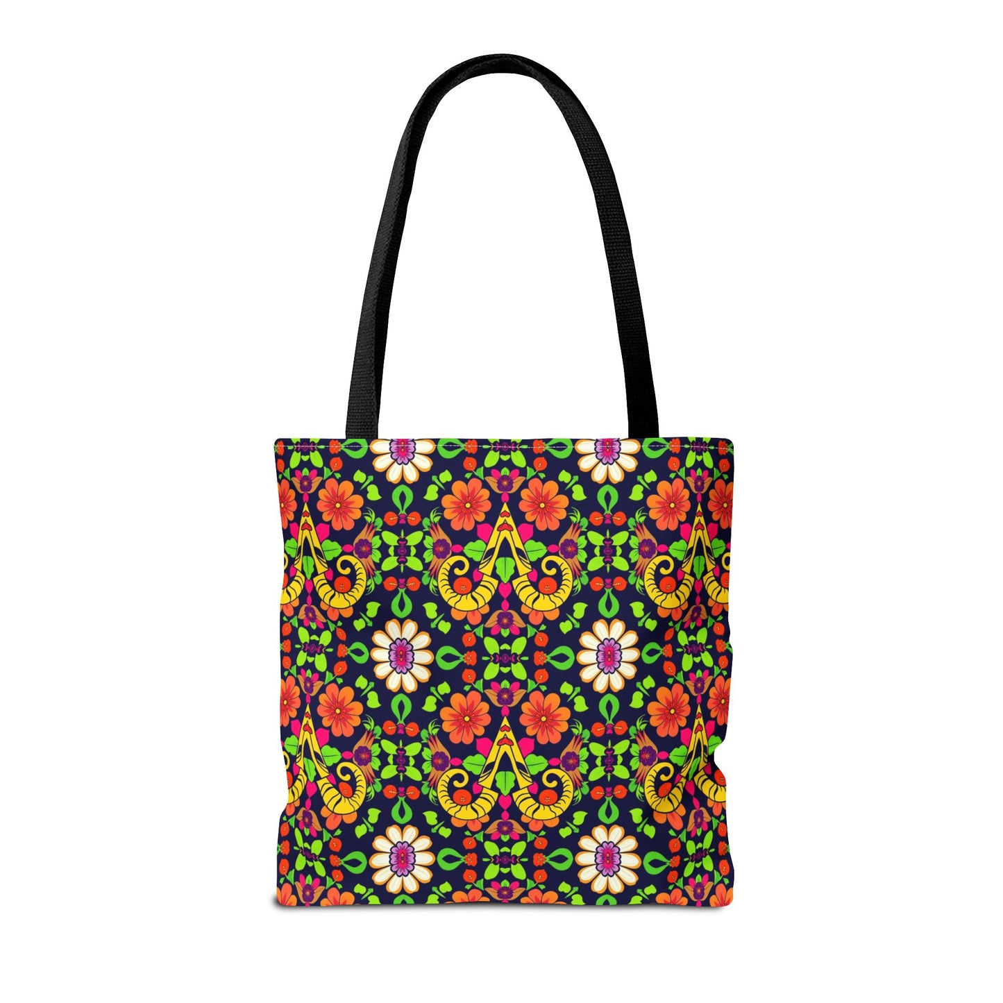 Tote Bag (AOP), Aries, Zodiac, Flower Pattern