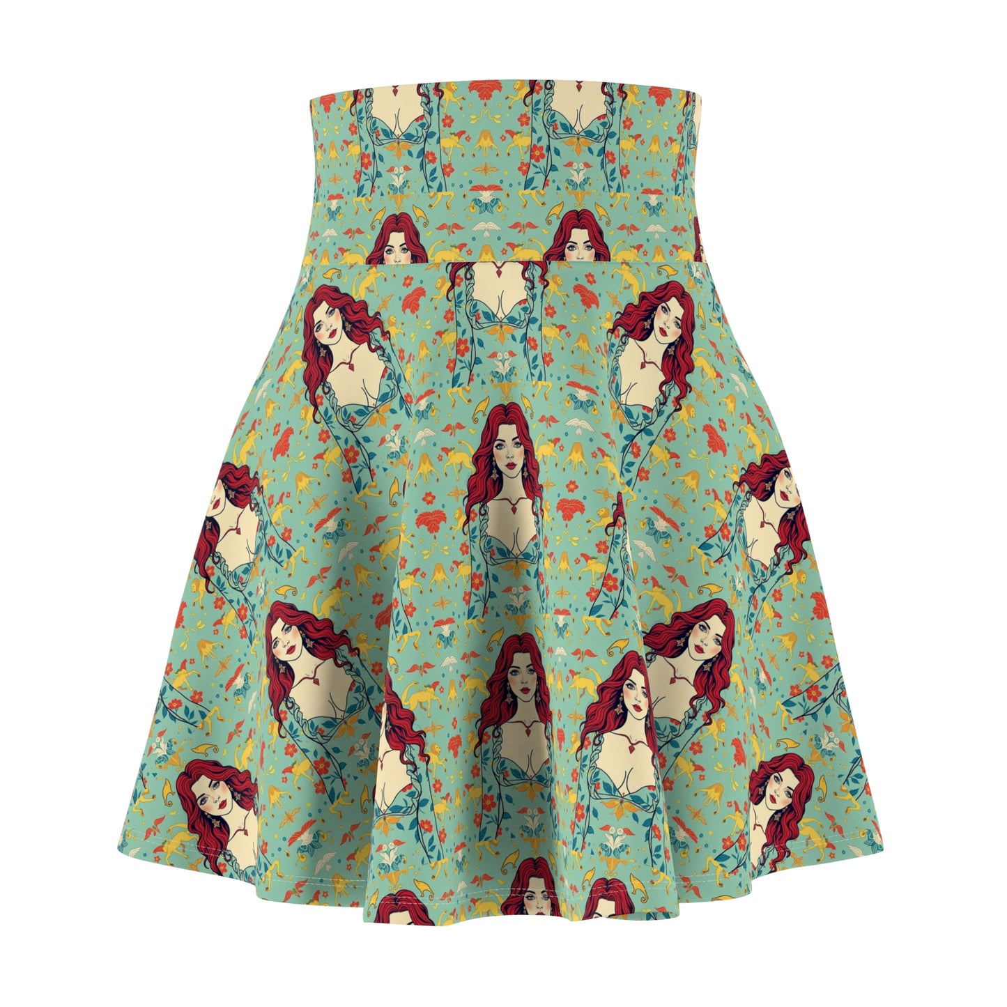 Women's Skater Skirt, (AOP), Virgo, Zodiac v3, Sexy Pattern