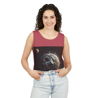 Unisex Garment-Dyed, Tank Top, Aries Design, Planet Animal, 100% Ringspun US cotton