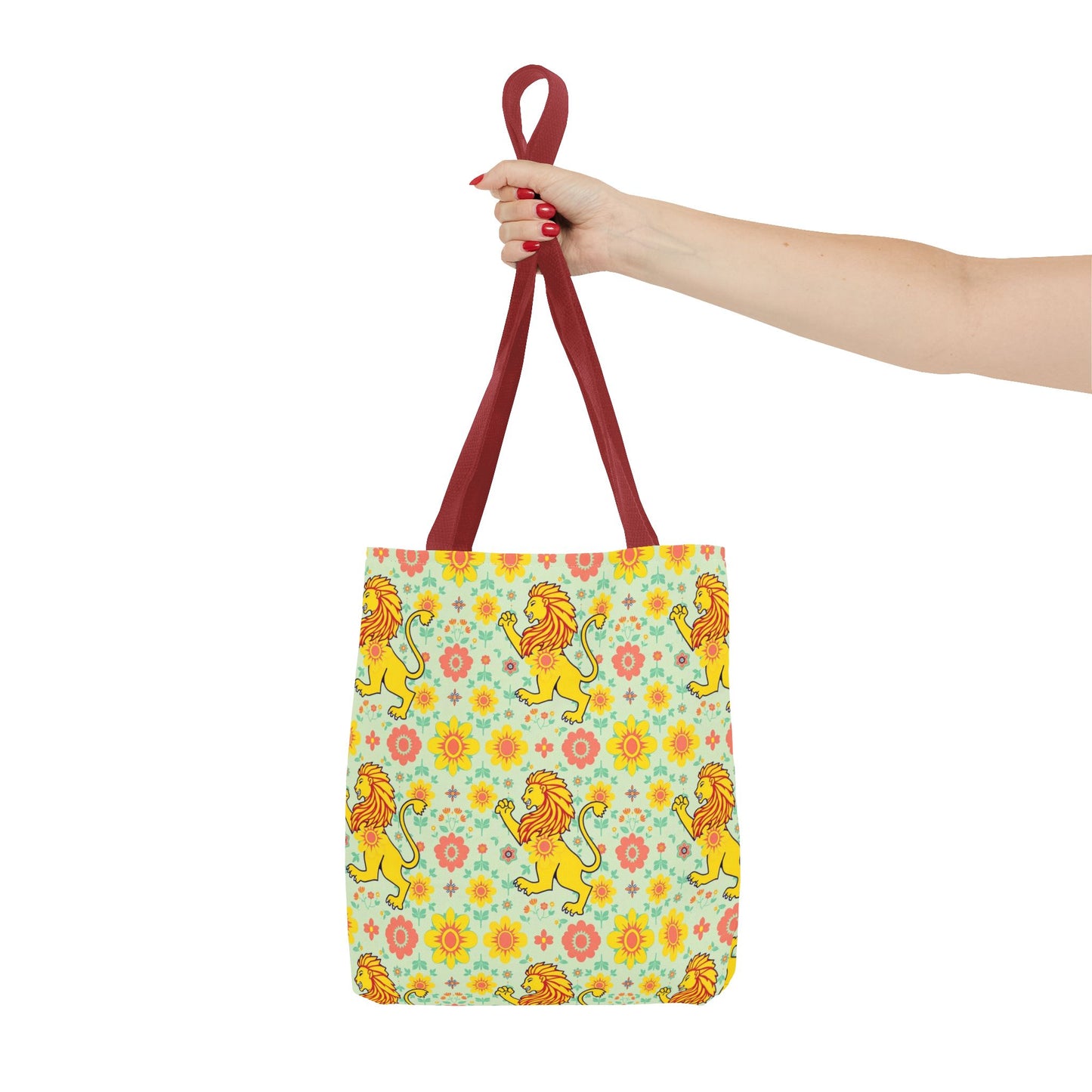 Tote Bag, (AOP), Leo, Zodiac v2, Flower Pattern