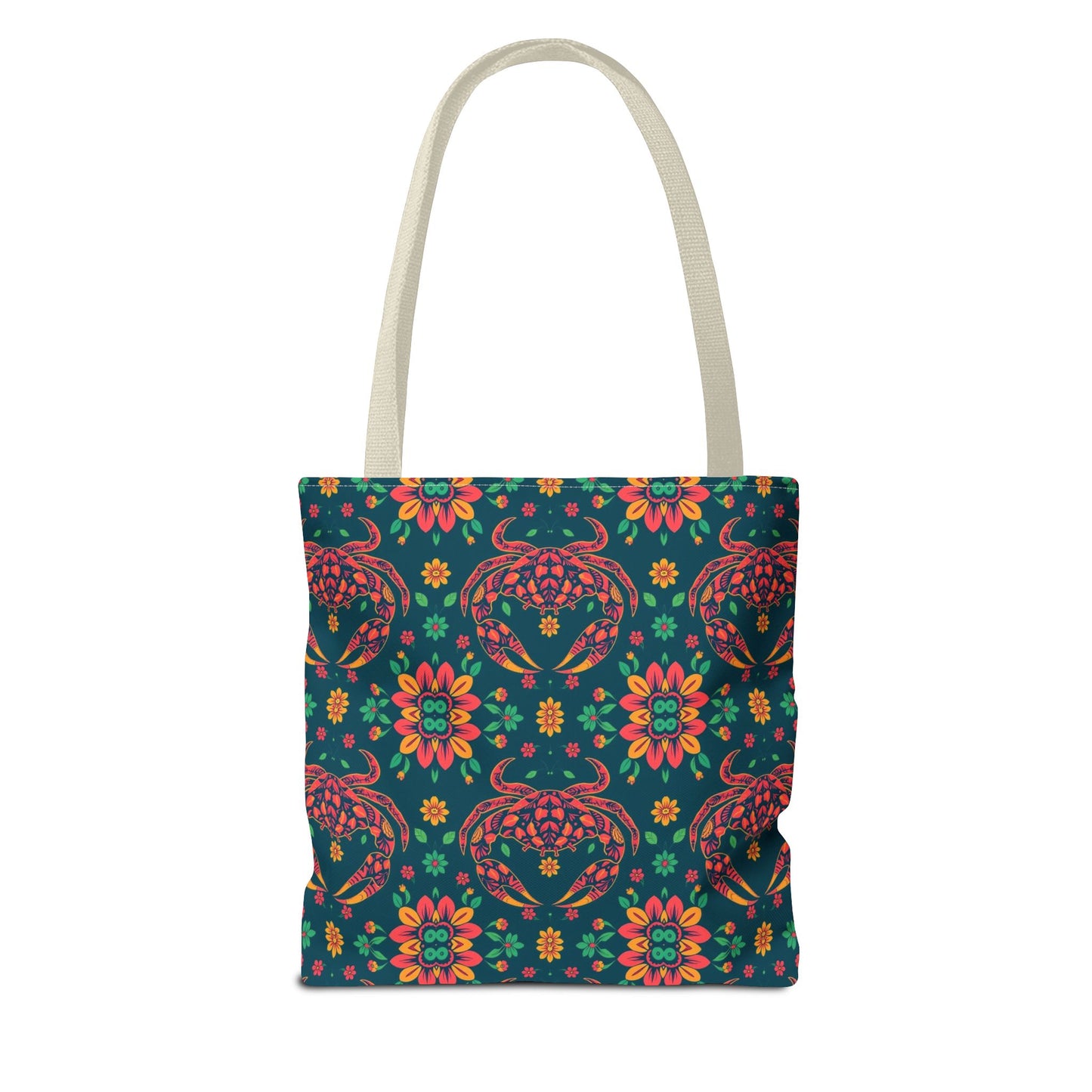 Tote Bag (AOP), Cancer, Zodiac v2, Flower Pattern