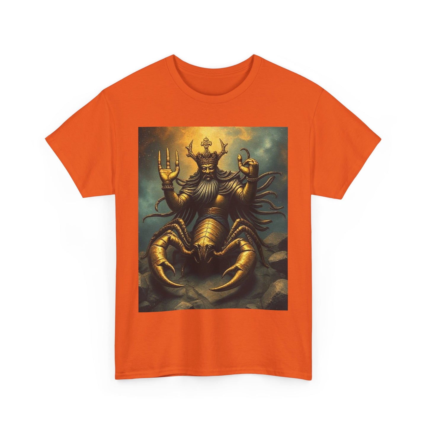 Unisex Heavy Cotton T-Shirt, Desert Scorpio King, Zodiac Design
