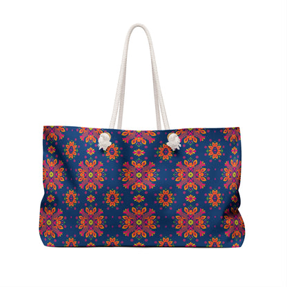 Weekender Bag, Gemini, Zodiac v2, Flower Pattern