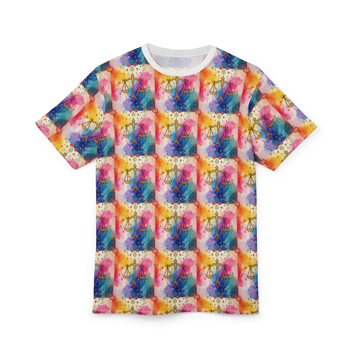 Unisex Cut & Sew T-Shirt, AOP, Libra, Zodiac v1, Pattern