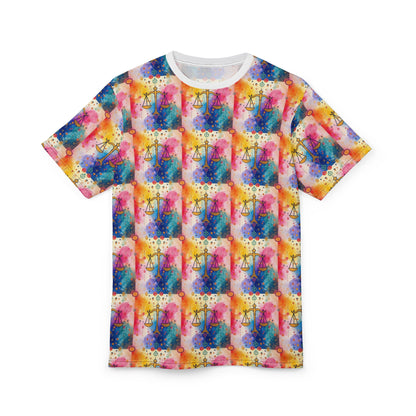 Unisex Cut & Sew T-Shirt, AOP, Libra, Zodiac v1, Pattern