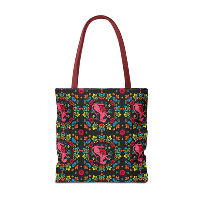 Tote Bag, (AOP), Virgo, Zodiac v6, Flower Pattern