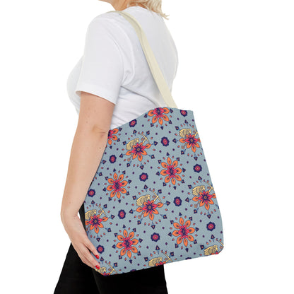 Tote Bag, (AOP), Sagittarius, Zodiac v1, Flower Pattern