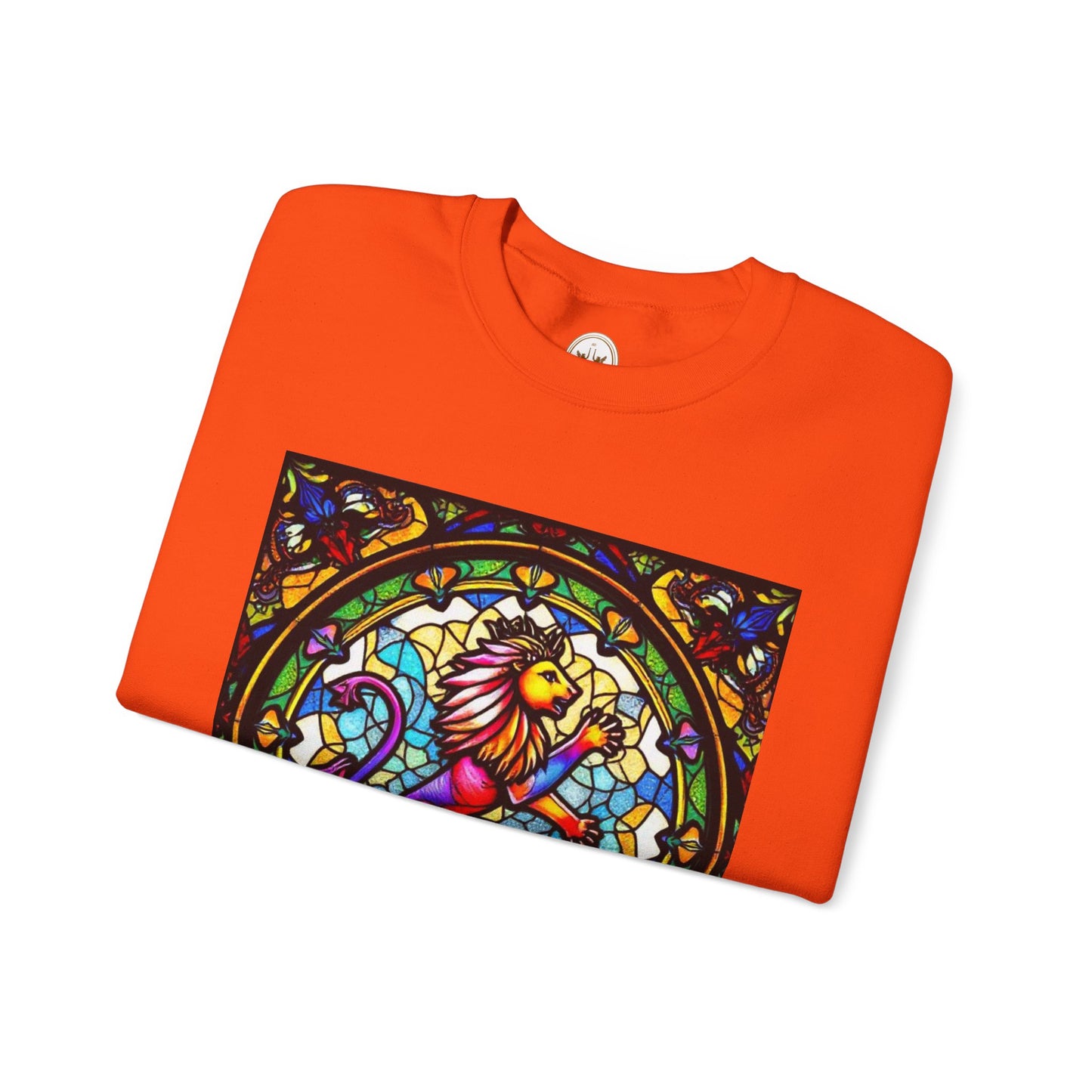 Unisex Heavy Blend™ Crewneck Sweatshirt, Glass, Leo Zodiac Design