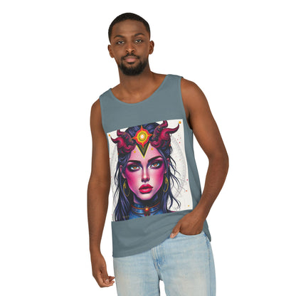Unisex Garment-Dyed, Tank Top, Virgo Design, Pop Art, 100% US cotton