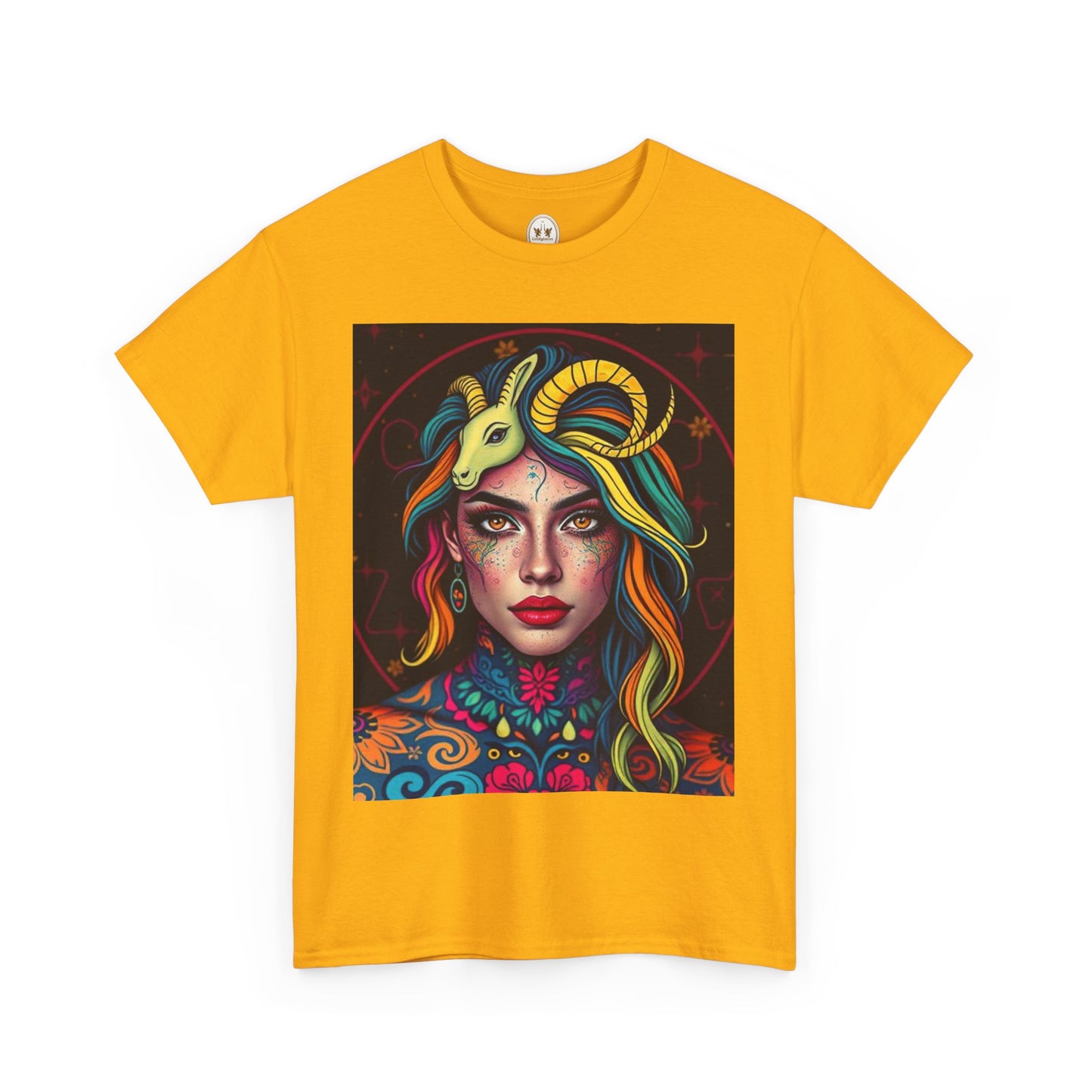 Unisex Heavy Cotton T-Shirt, Capricorn, Zodiac v2, Sexy Art