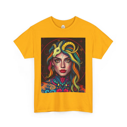 Unisex Heavy Cotton T-Shirt, Capricorn, Zodiac v2, Sexy Art