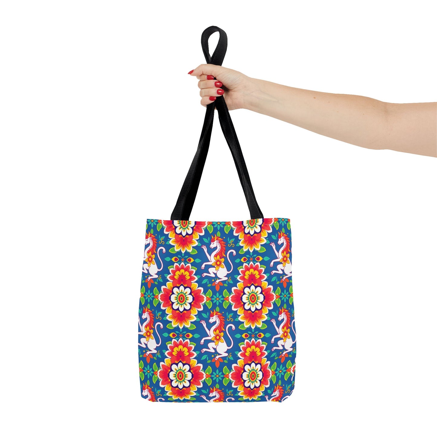Tote Bag, (AOP), Virgo, Zodiac v2, Flower Pattern