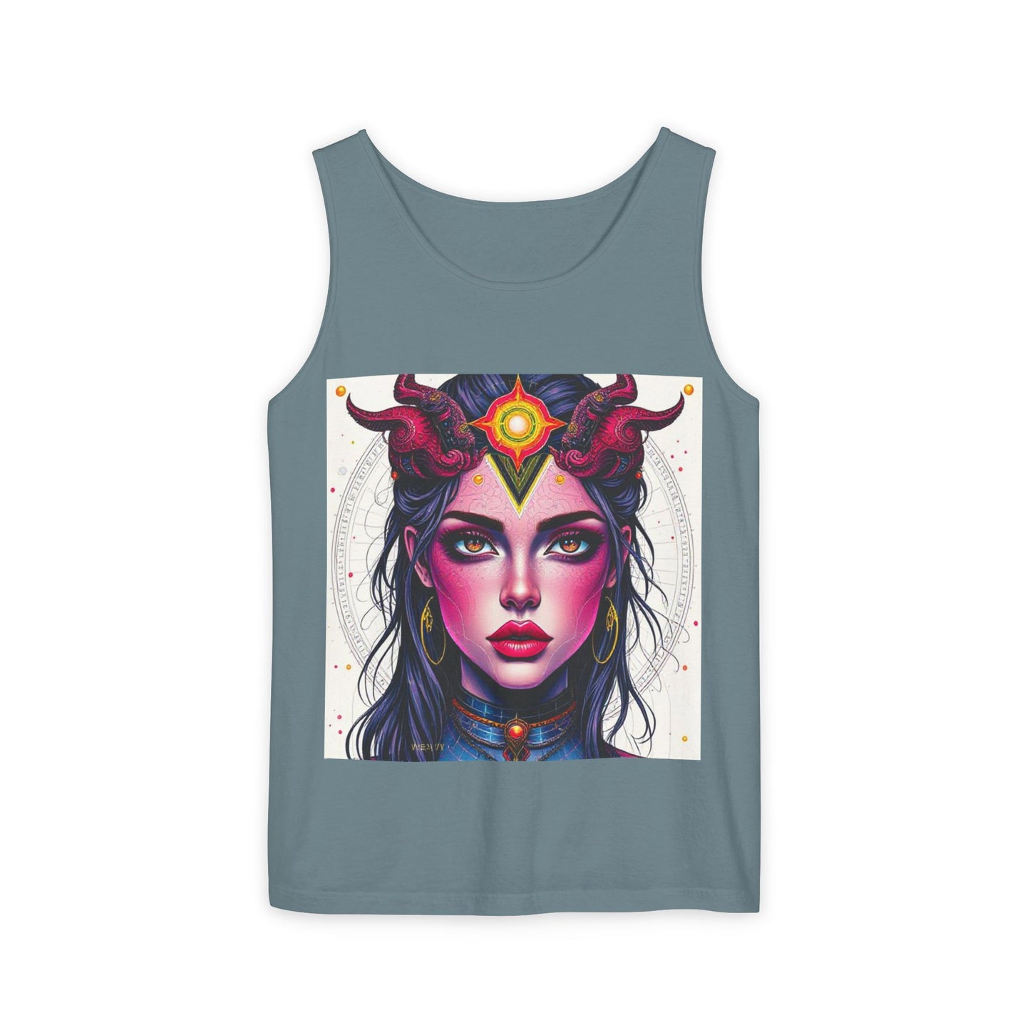 Unisex Garment-Dyed, Tank Top, Virgo Design, Pop Art, 100% US cotton