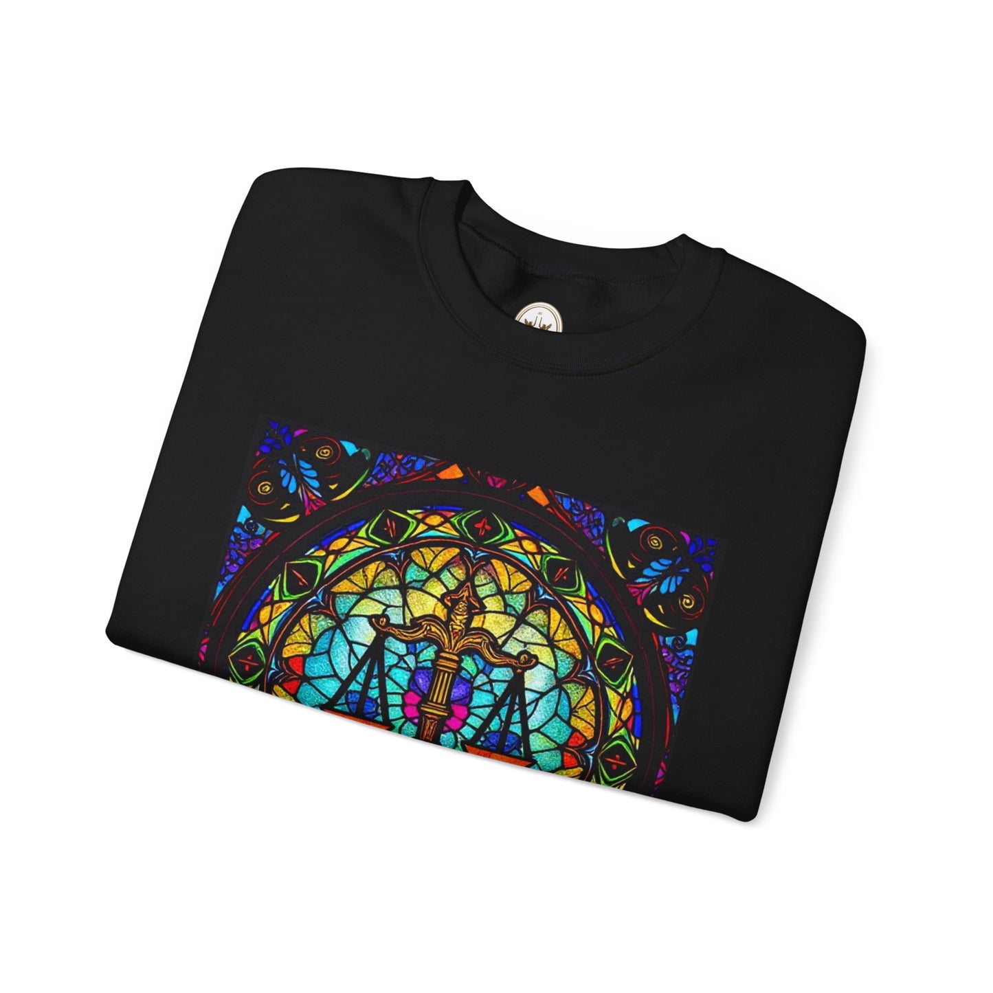 Unisex Heavy Blend™ Crewneck Sweatshirt, Glass, Libra Zodiac Design