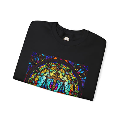 Unisex Heavy Blend™ Crewneck Sweatshirt, Glass, Libra Zodiac Design