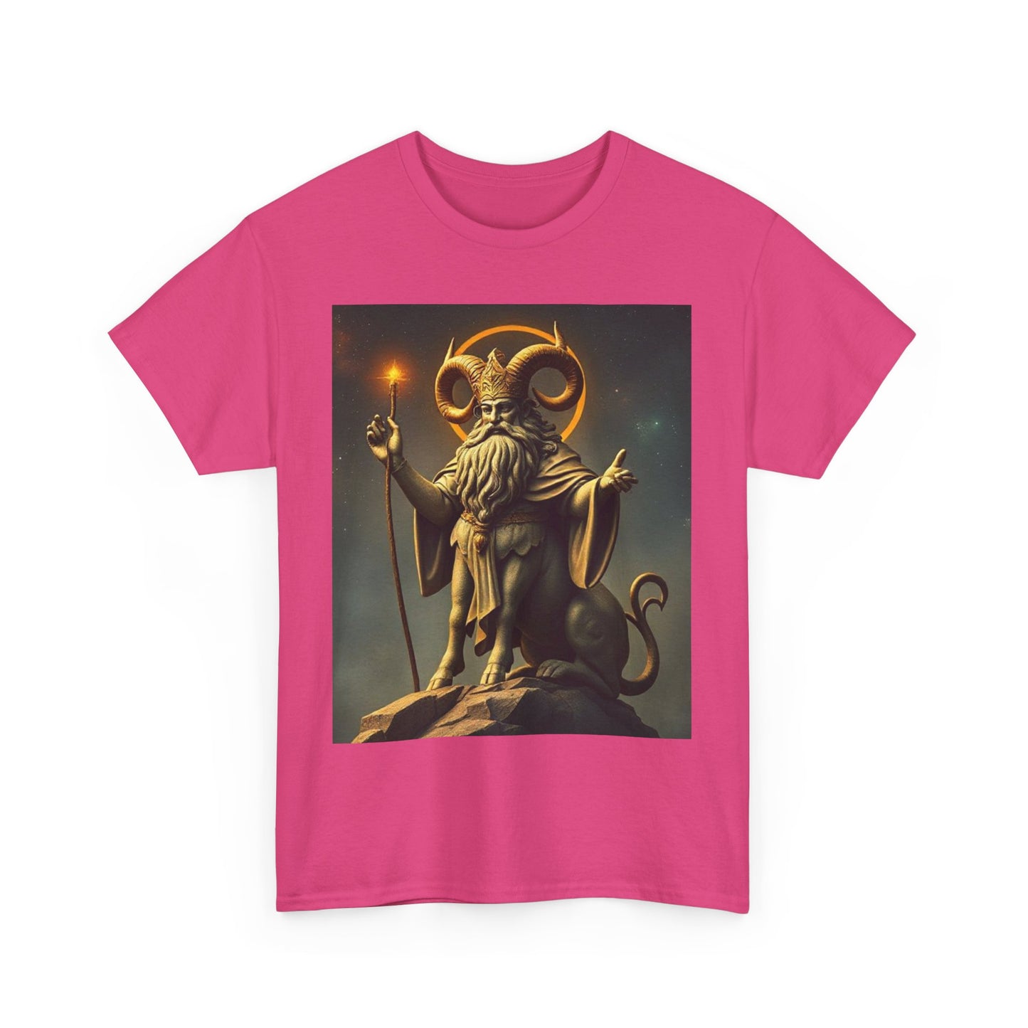 Unisex Heavy Cotton T-Shirt, Taurus God v1, Zodiac Design