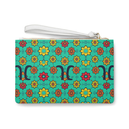 Clutch Bag, Aquarius, Zodiac, Flower Pattern