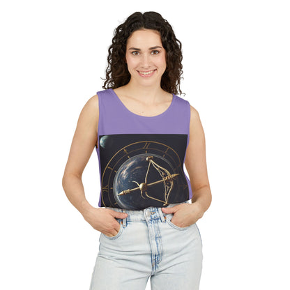 Unisex Garment-Dyed, Tank Top, Sagittarius Design, Planet Symbol, 100% US cotton